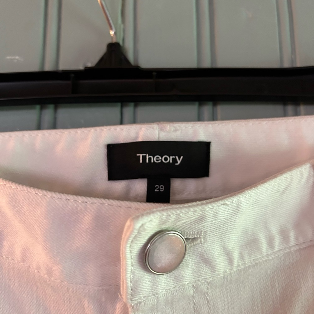 White Denim Jeans Theory Tatiana View 4